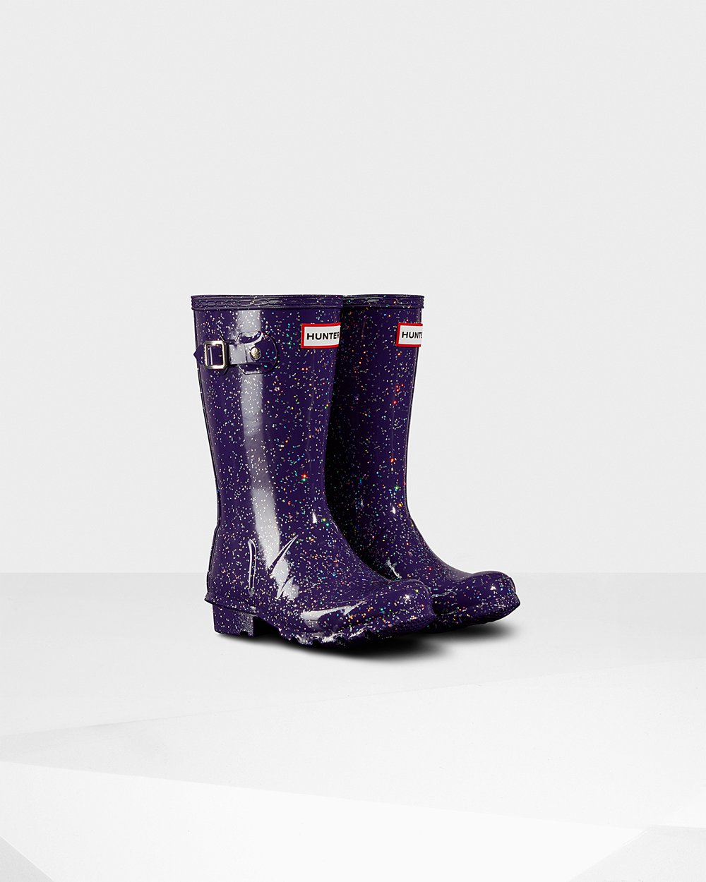 Hunter Original Big Giant Glitter Rain Boots - Shop Kids Blue Purple - KWXSRT674